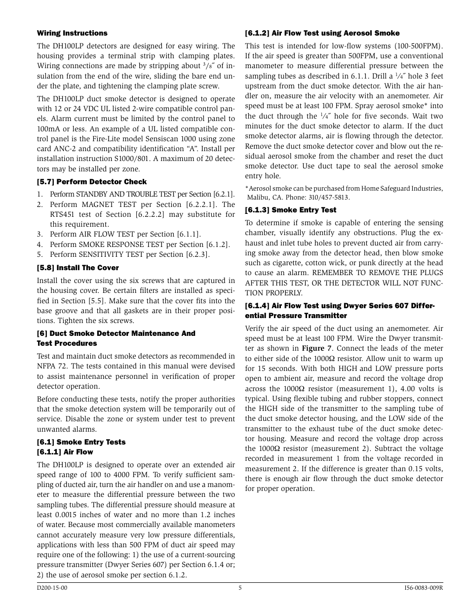 System Sensor DH100LP User Manual | Page 5 / 8