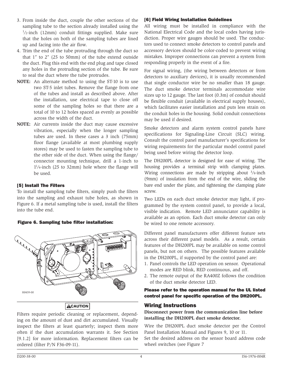 Wiring instructions | System Sensor DH200PL User Manual | Page 4 / 8