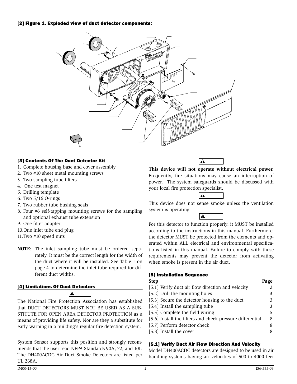 System Sensor DH400ACDCI User Manual | Page 2 / 16