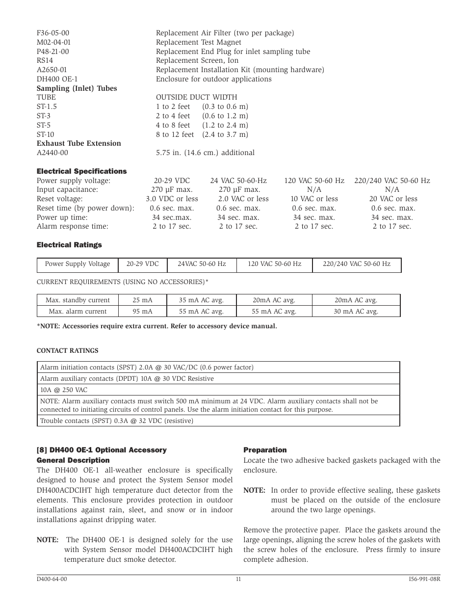 System Sensor DH400ACDCIHT User Manual | Page 11 / 12