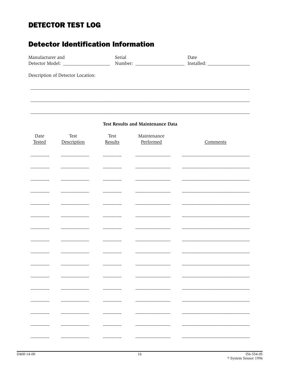 System Sensor DH400P User Manual | Page 16 / 16