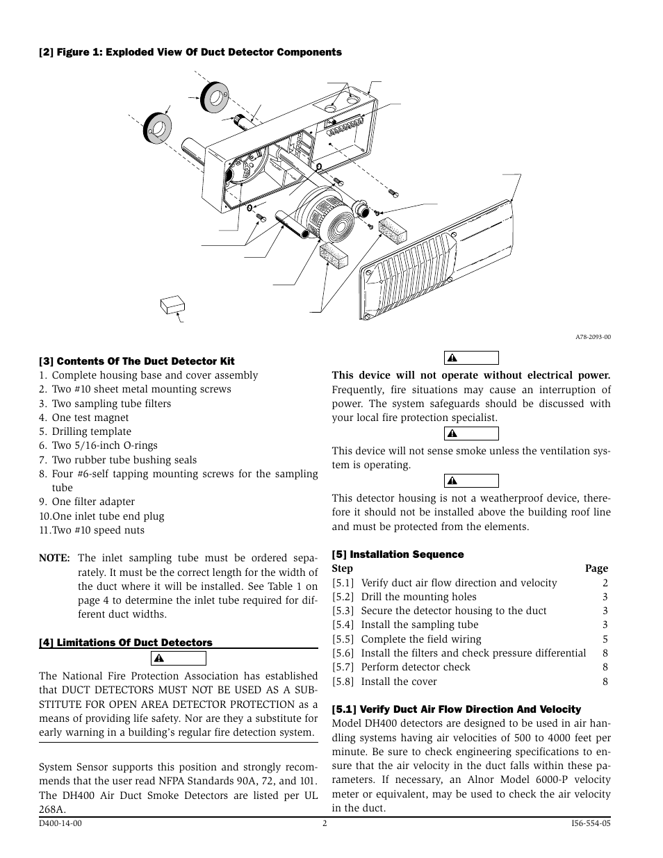 System Sensor DH400P User Manual | Page 2 / 16