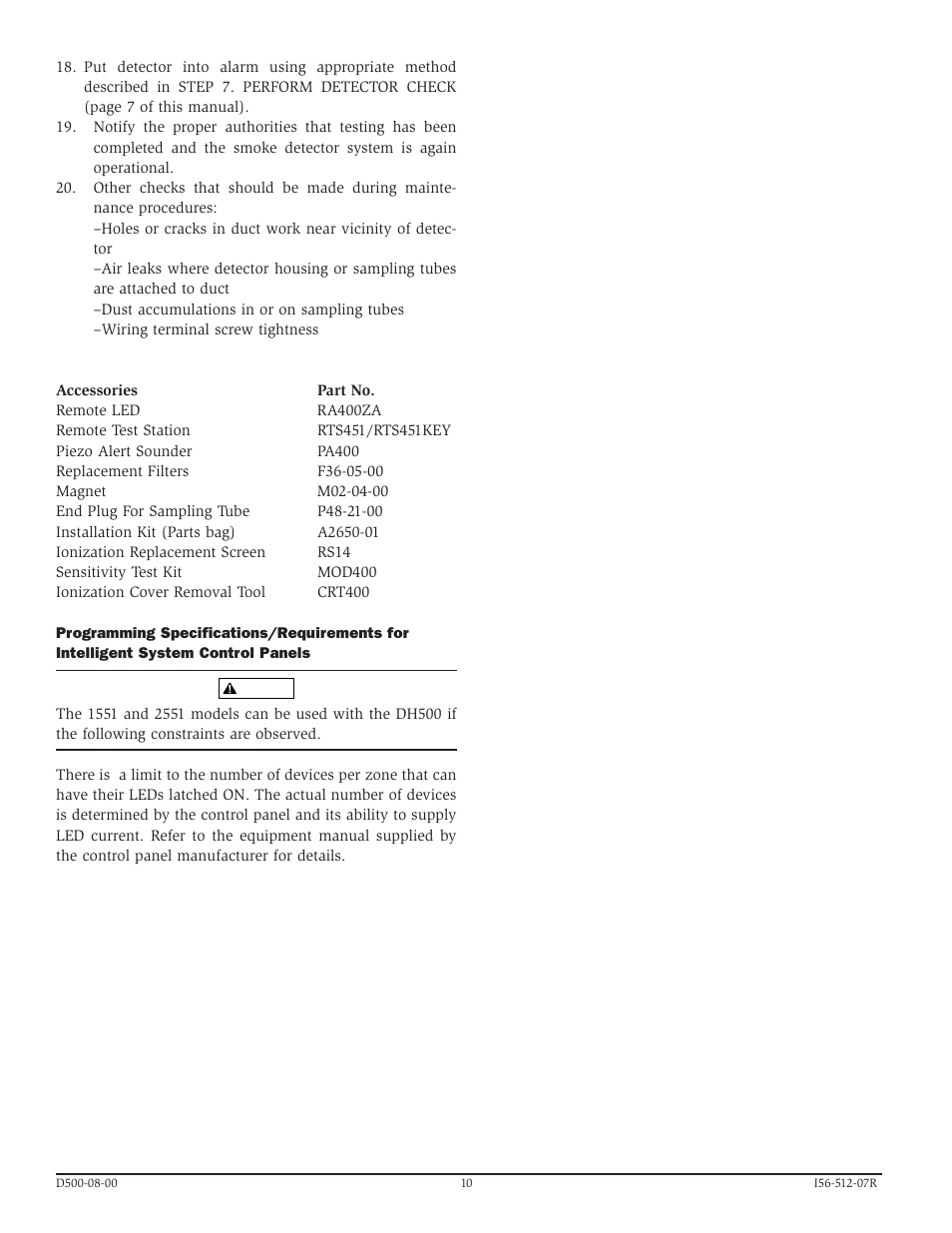 System Sensor DH500 User Manual | Page 10 / 12