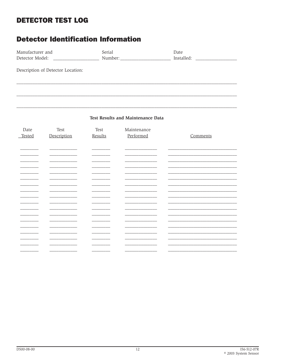 System Sensor DH500 User Manual | Page 12 / 12