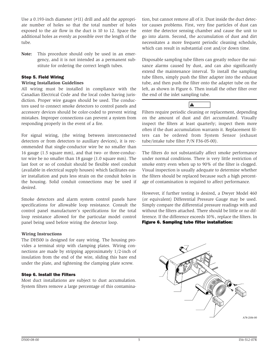 Figure 6. sampling tube filter installation | System Sensor DH500 User Manual | Page 5 / 12