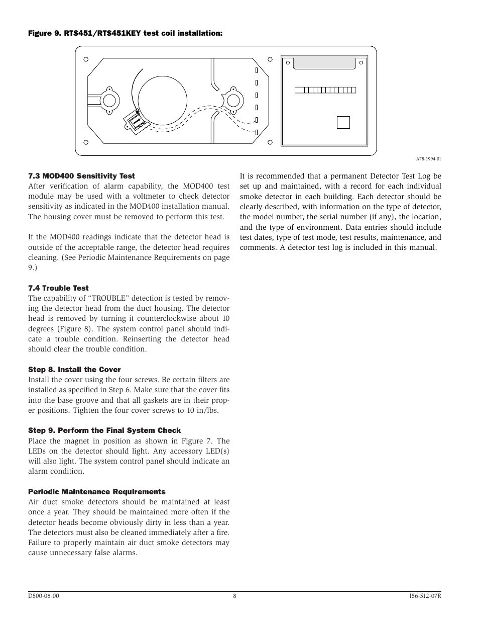 System Sensor DH500 User Manual | Page 8 / 12