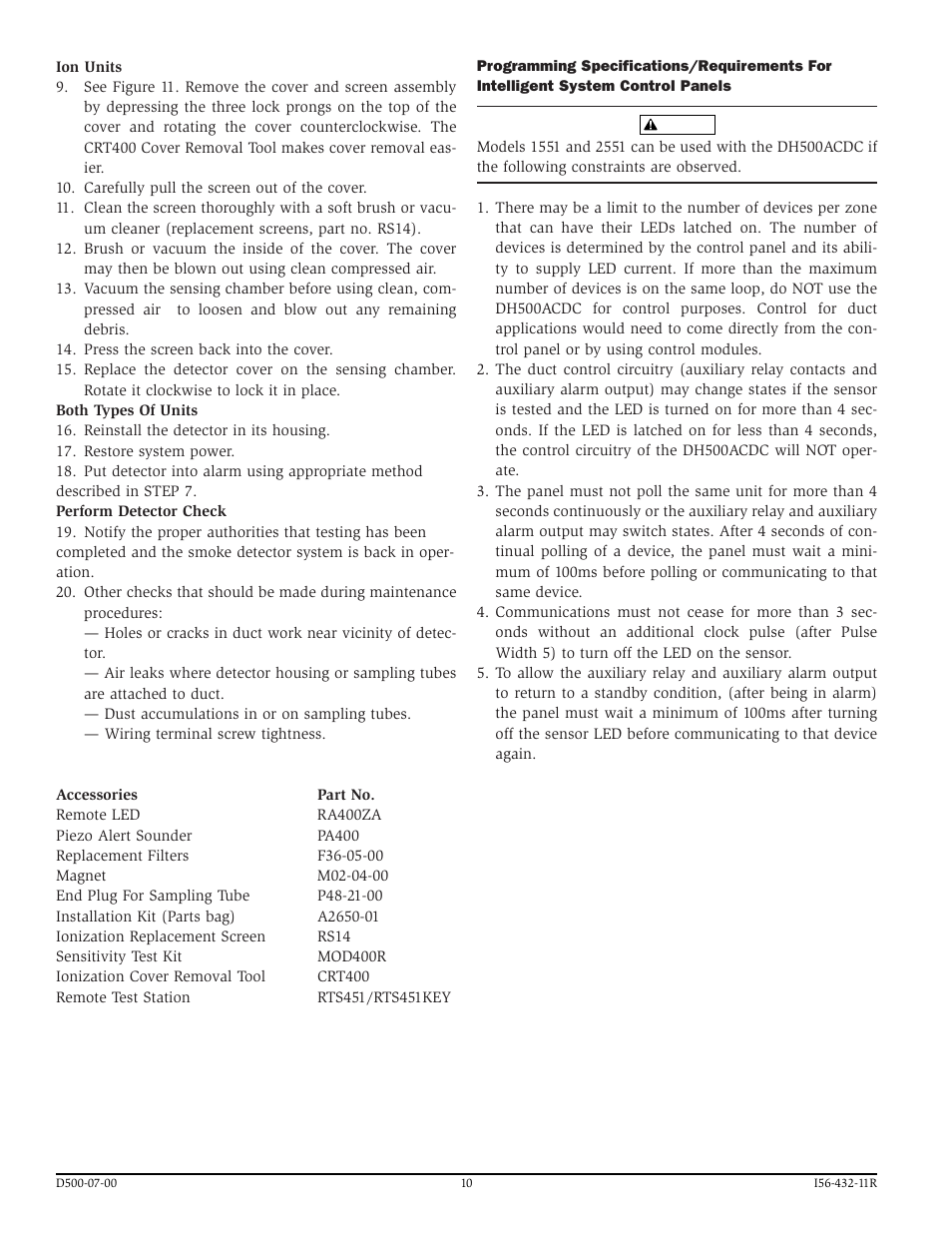 System Sensor DH500ACDC User Manual | Page 10 / 12