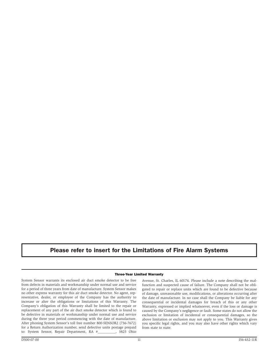 System Sensor DH500ACDC User Manual | Page 11 / 12