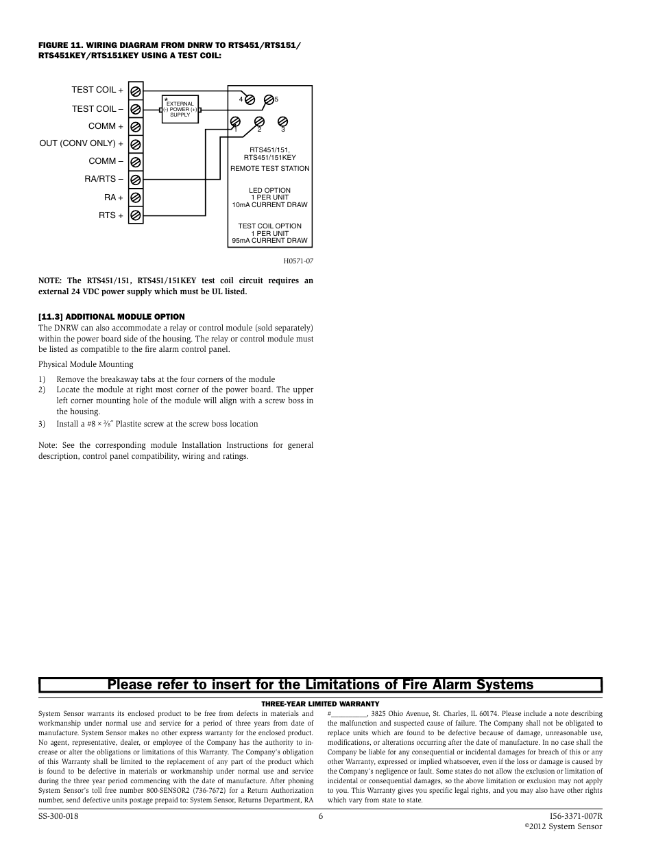 System Sensor DNRW User Manual | Page 6 / 6