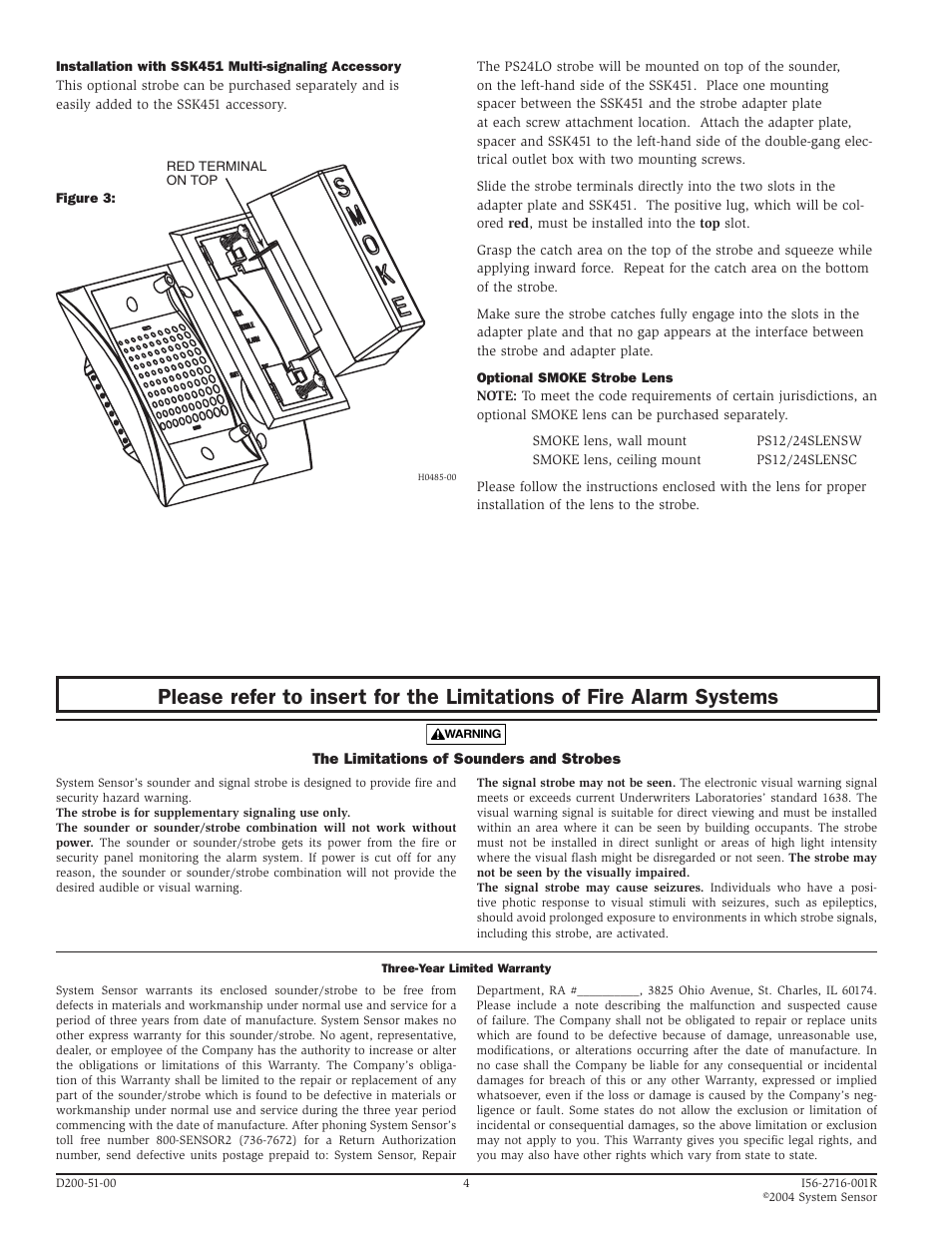System Sensor PS24LOW User Manual | Page 2 / 2