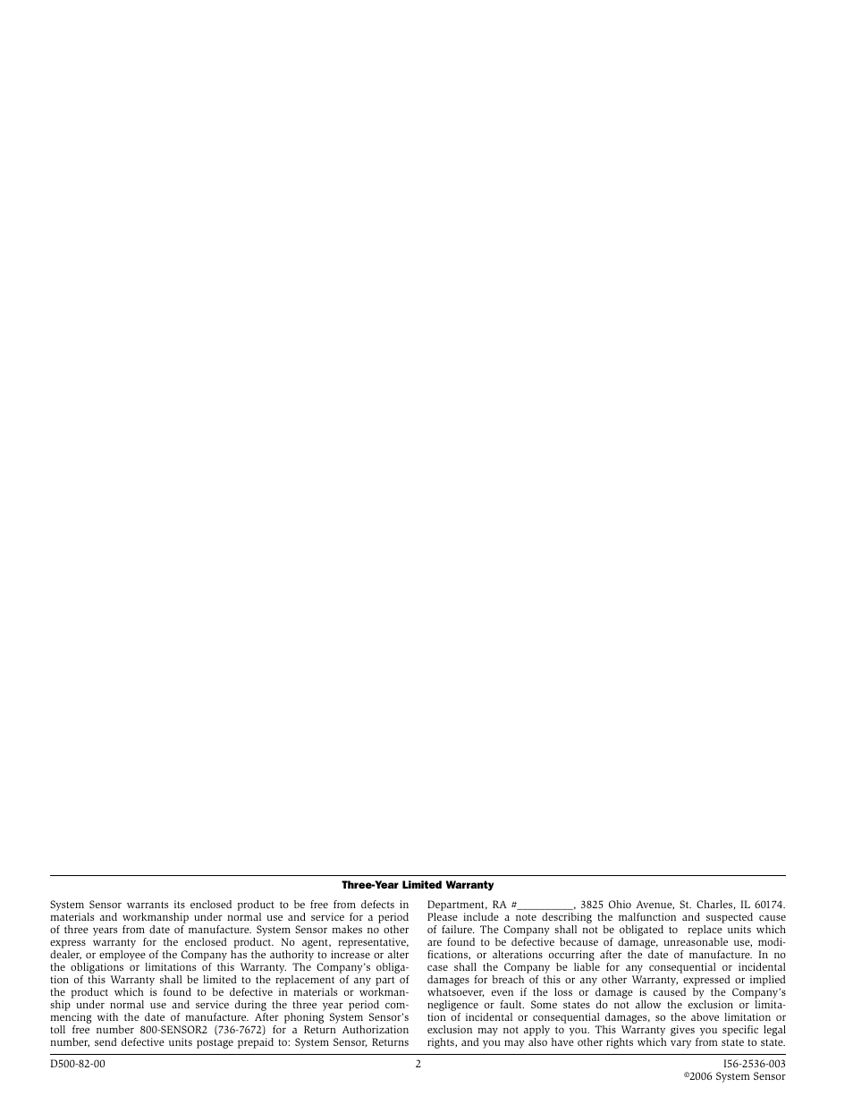 System Sensor R-24E User Manual | Page 2 / 2