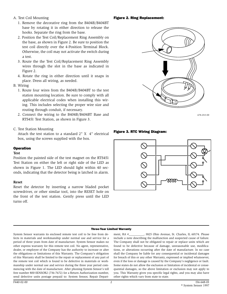 System Sensor RTC User Manual | Page 2 / 2