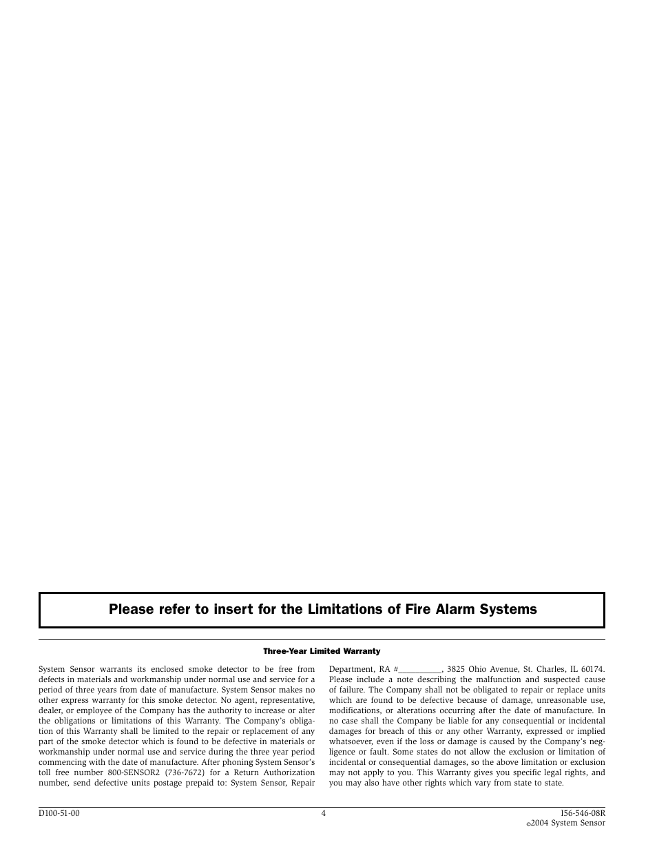 System Sensor 1151 Low Profile User Manual | Page 4 / 4