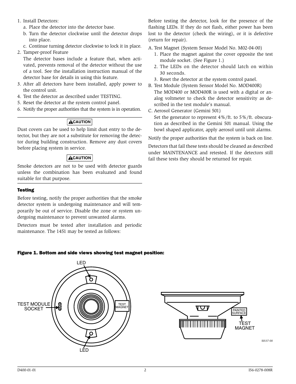 System Sensor 1451 Plug-in Intelligent User Manual | Page 2 / 4