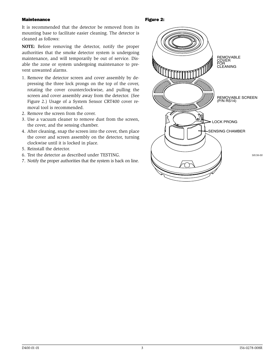 System Sensor 1451 Plug-in Intelligent User Manual | Page 3 / 4