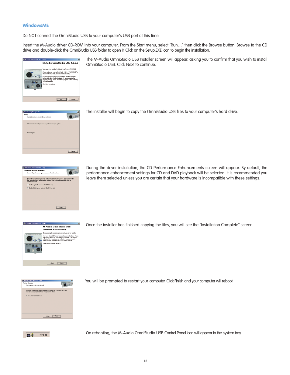 Windowsme | M-AUDIO OmniStudio USB User Manual | Page 19 / 45