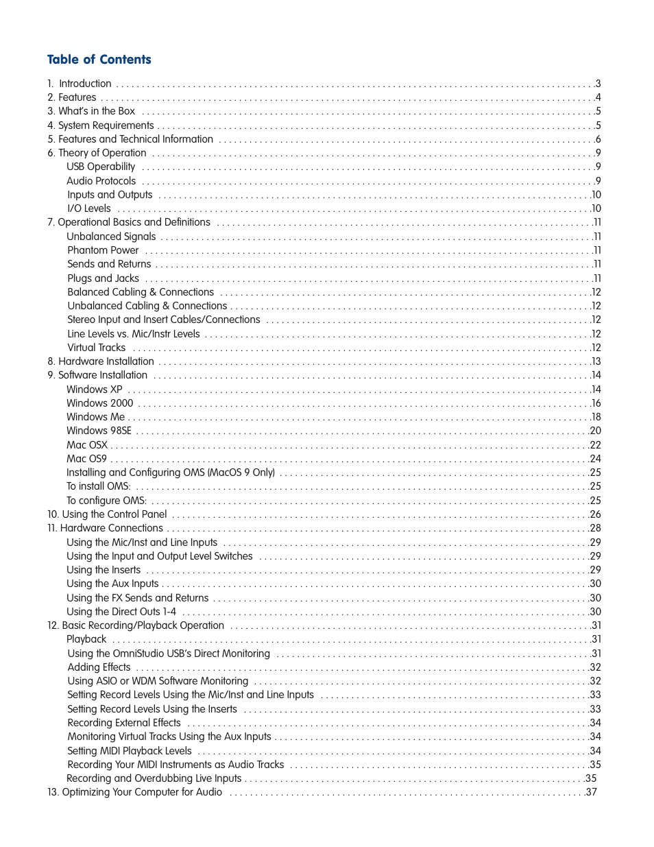 M-AUDIO OmniStudio USB User Manual | Page 2 / 45