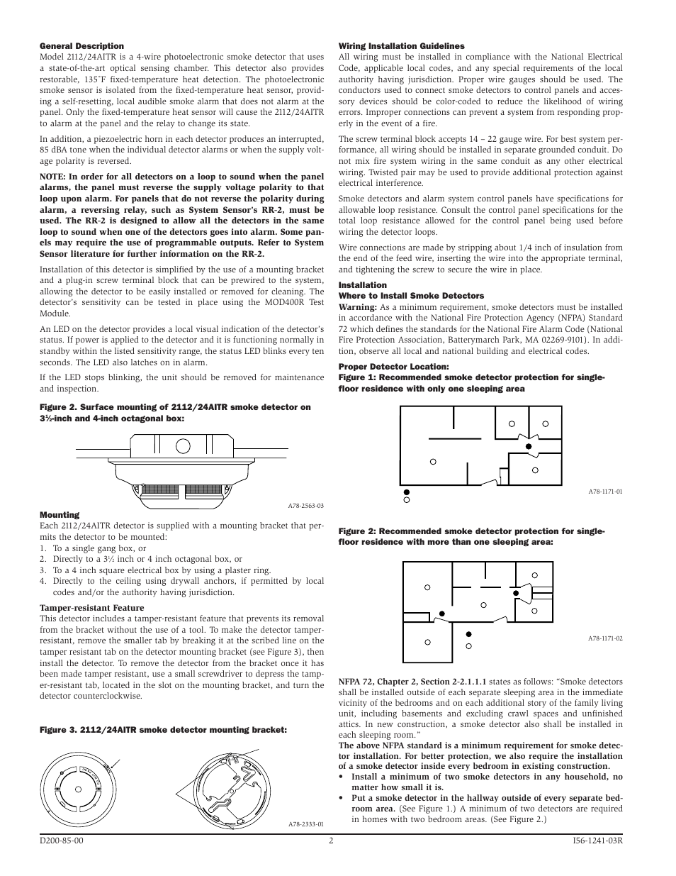 System Sensor 2112_24AITR Photoelectronic User Manual | Page 2 / 4