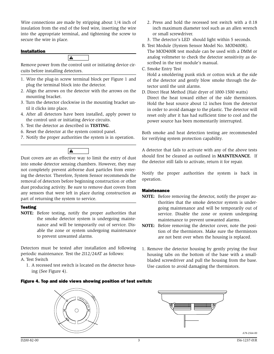 System Sensor 2112_24AT Photoelectronic User Manual | Page 3 / 4