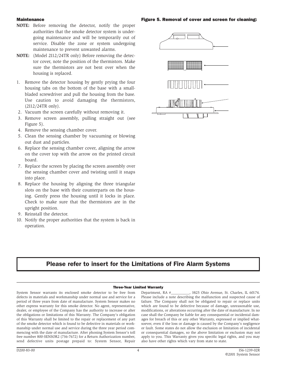 System Sensor 2112_24R and 2112_24TR Photoelectronic User Manual | Page 4 / 4