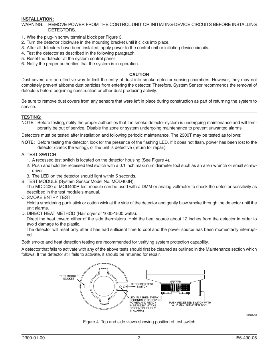 System Sensor 2300TB User Manual | Page 3 / 4