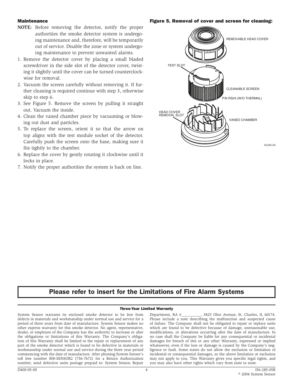 System Sensor 2400 and 2400TH Direct Wire User Manual | Page 4 / 4