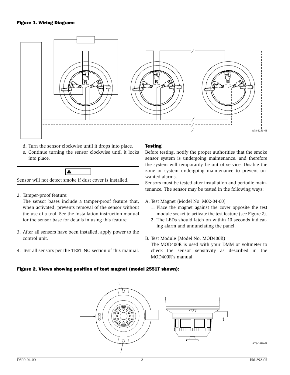 System Sensor 2551 and 2551T Plug-in Intelligent User Manual | Page 2 / 4