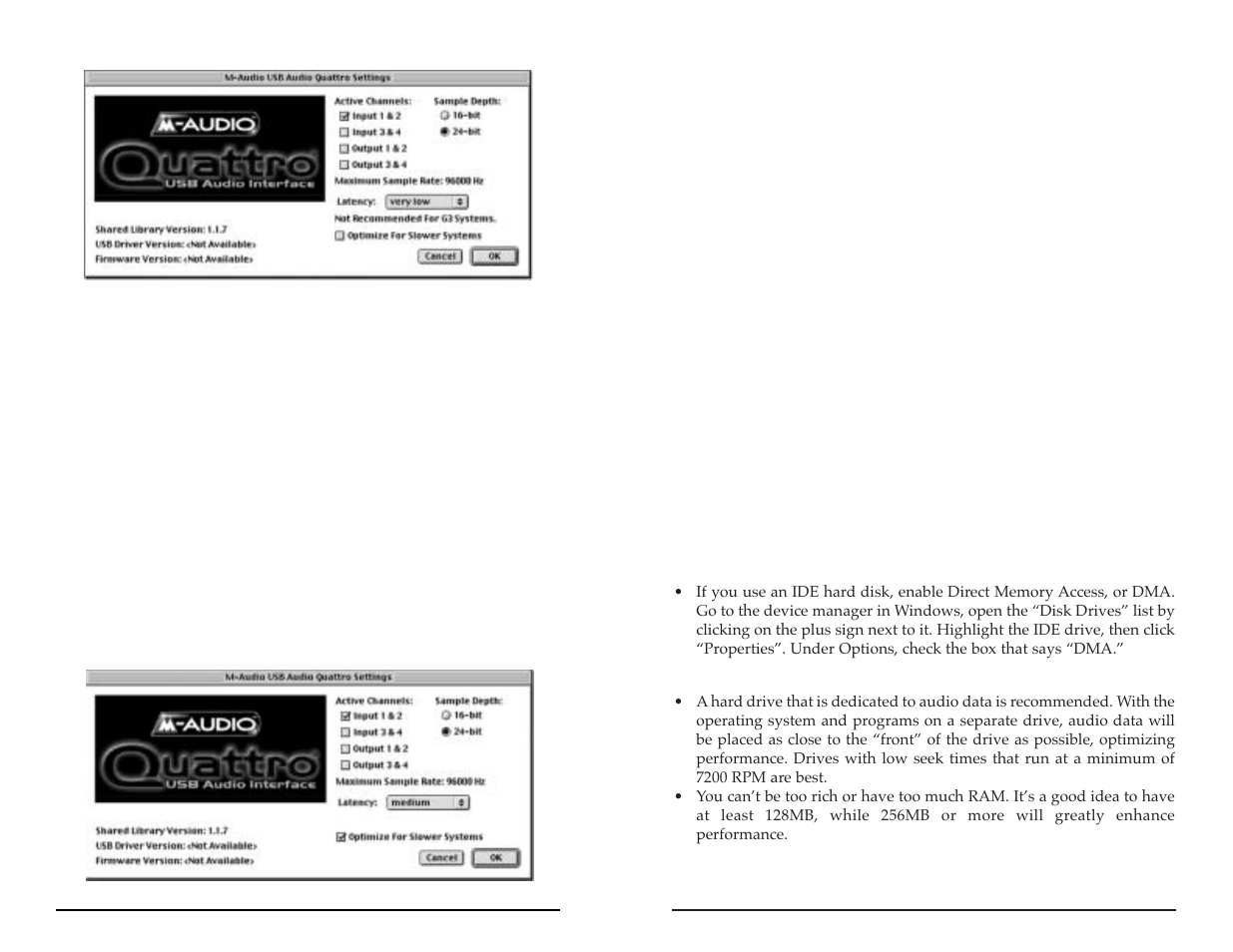 M-AUDIO Quattro USB User Manual | Page 13 / 15