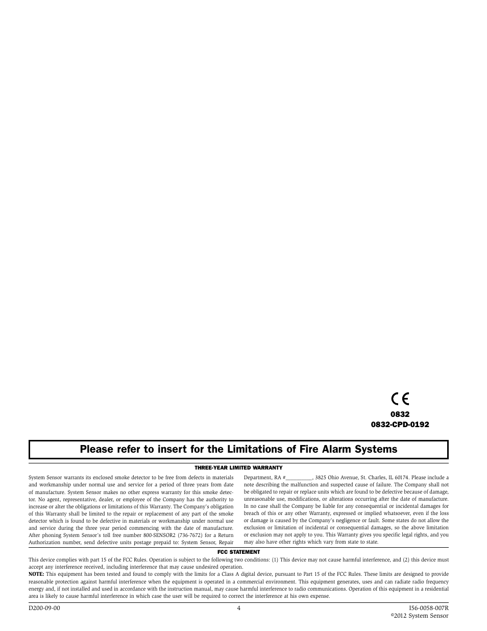 System Sensor 7251 intelligent Laser User Manual | Page 4 / 4