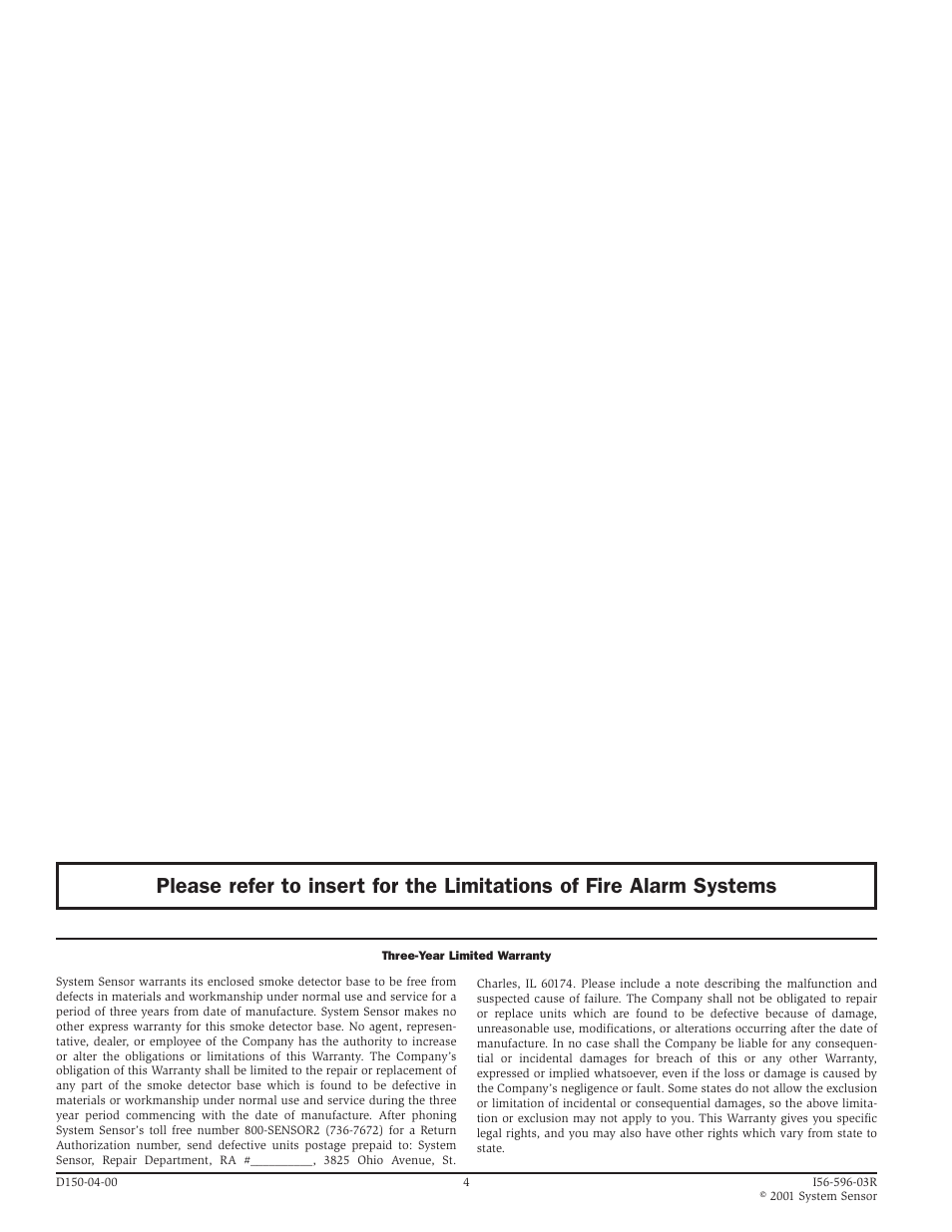 System Sensor B110RLP User Manual | Page 4 / 4