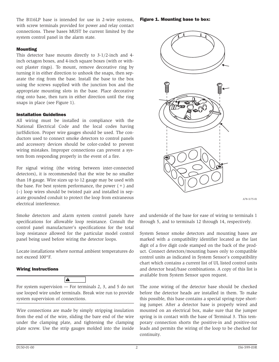 System Sensor B116LP User Manual | Page 2 / 4