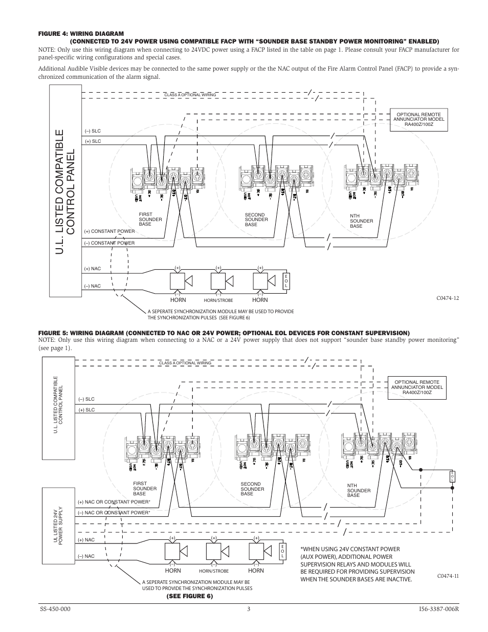 U.l. listed com pa tible contro l pa ne l | System Sensor B200S User Manual | Page 3 / 4