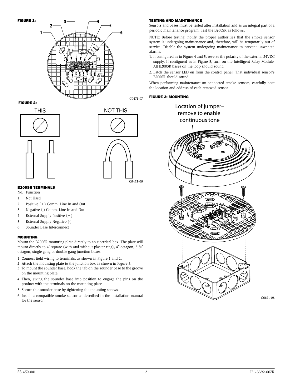System Sensor B200SR User Manual | Page 2 / 4