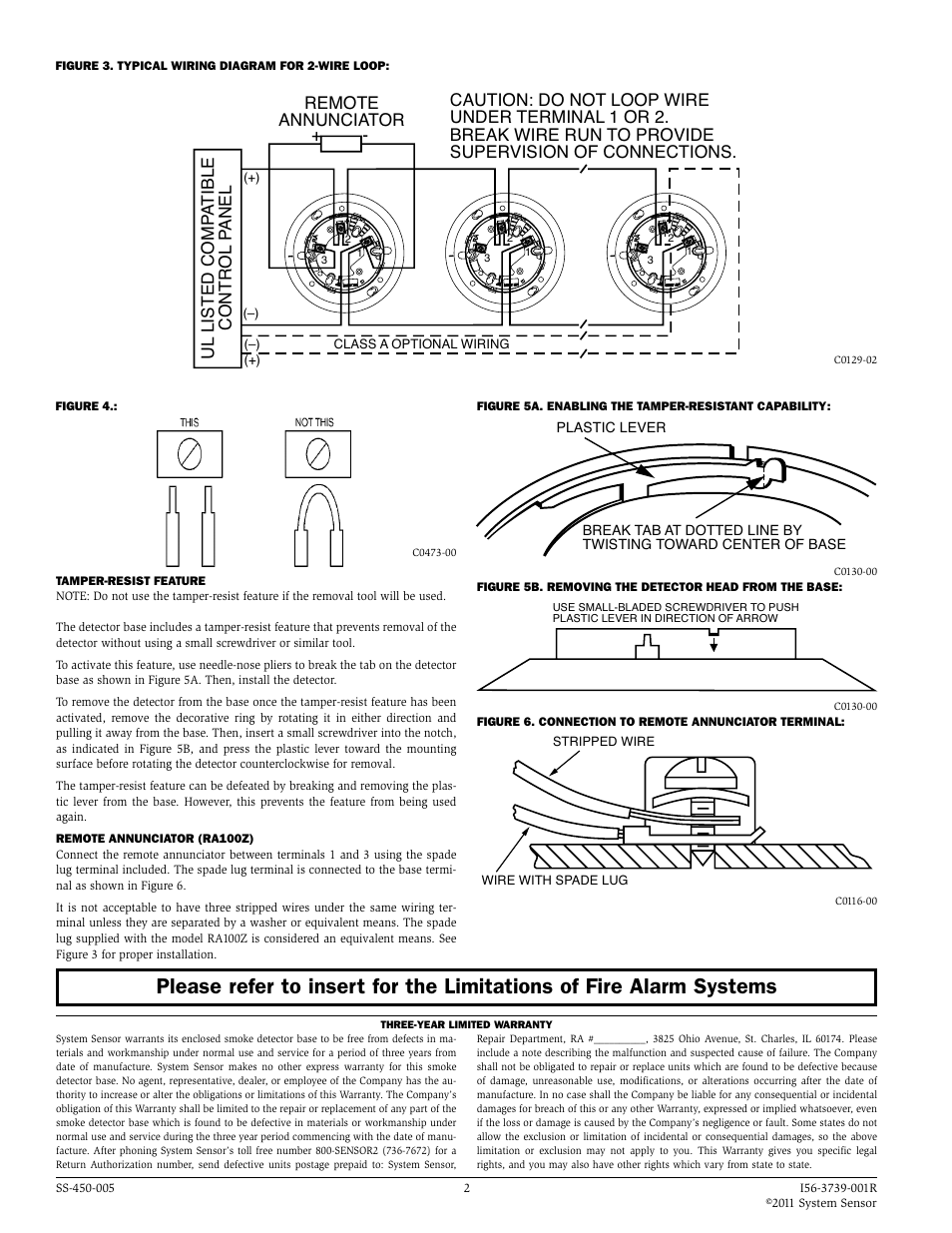 Remote annunciator | System Sensor B210LP User Manual | Page 2 / 2