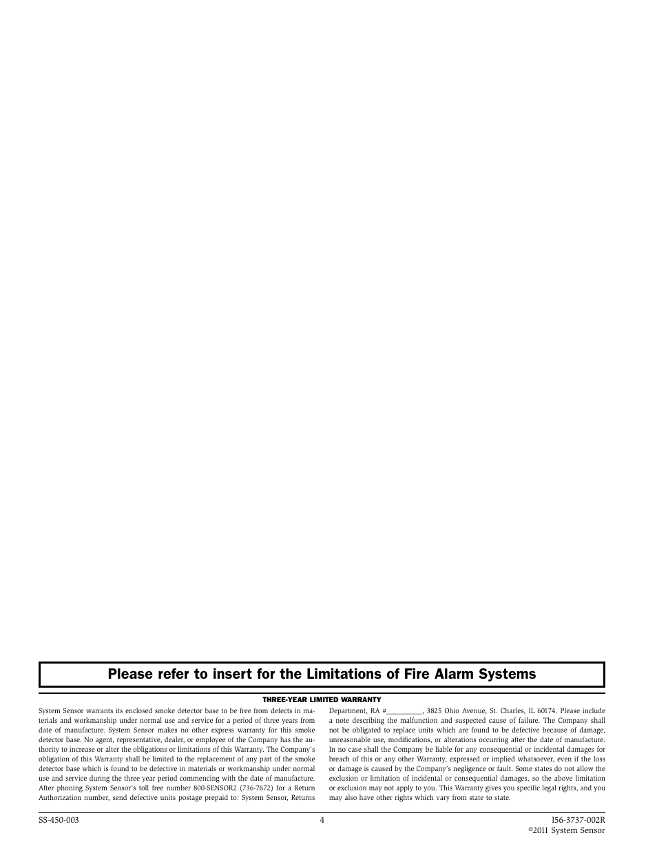 System Sensor B224RB User Manual | Page 4 / 4