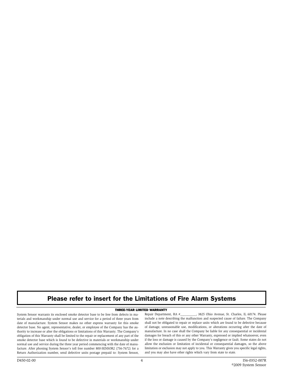 System Sensor B401BR User Manual | Page 4 / 4