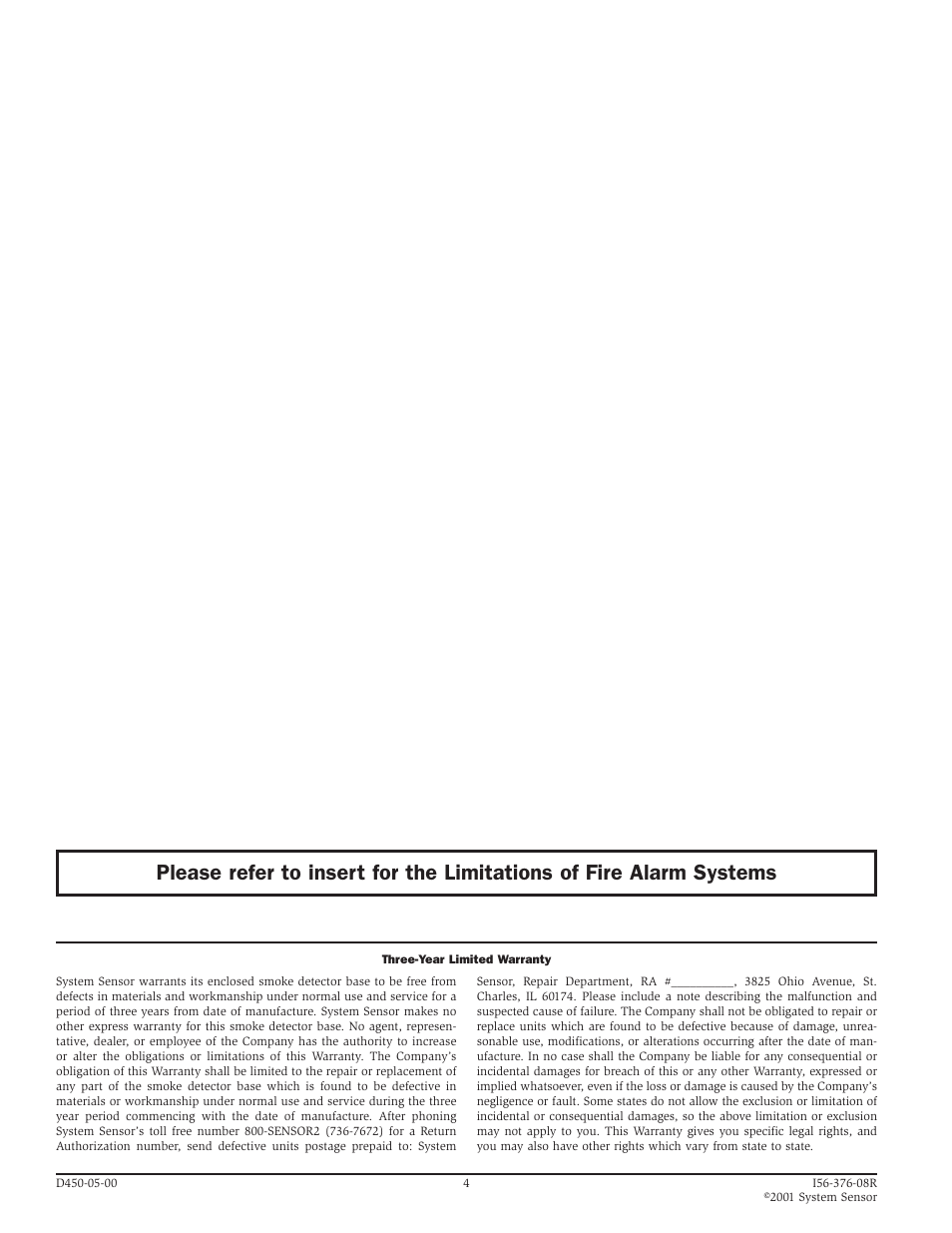 System Sensor B406B User Manual | Page 4 / 4