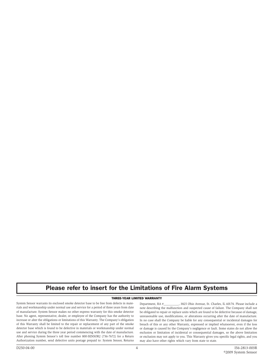 System Sensor B501BH-2 User Manual | Page 4 / 4
