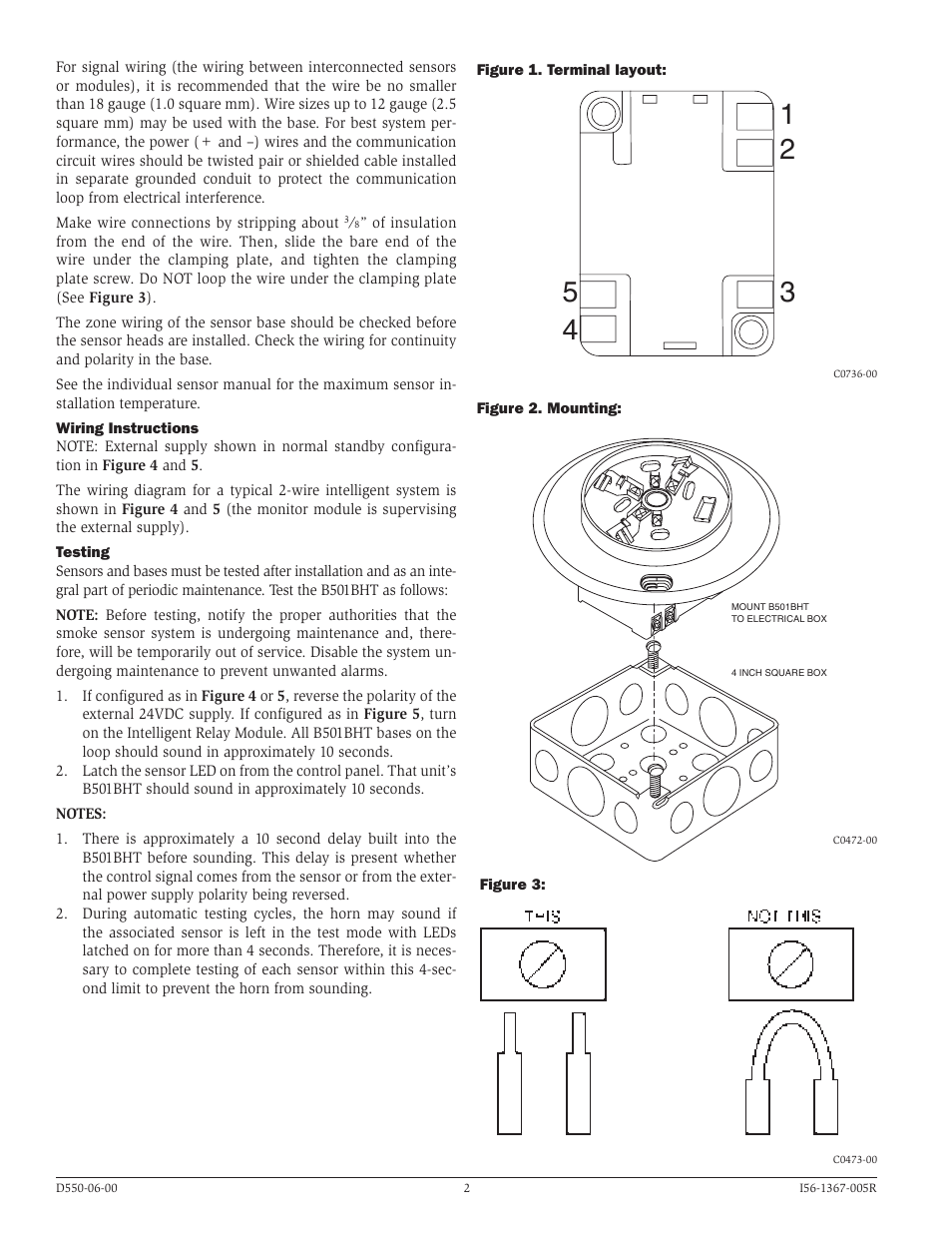 System Sensor B501BHT User Manual | Page 2 / 4