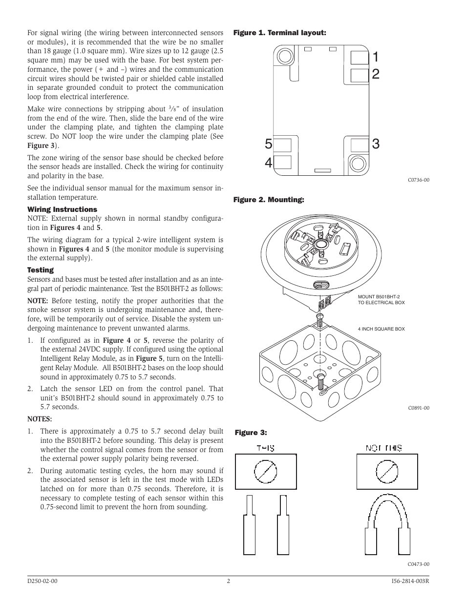 System Sensor B501BHT-2 User Manual | Page 2 / 4