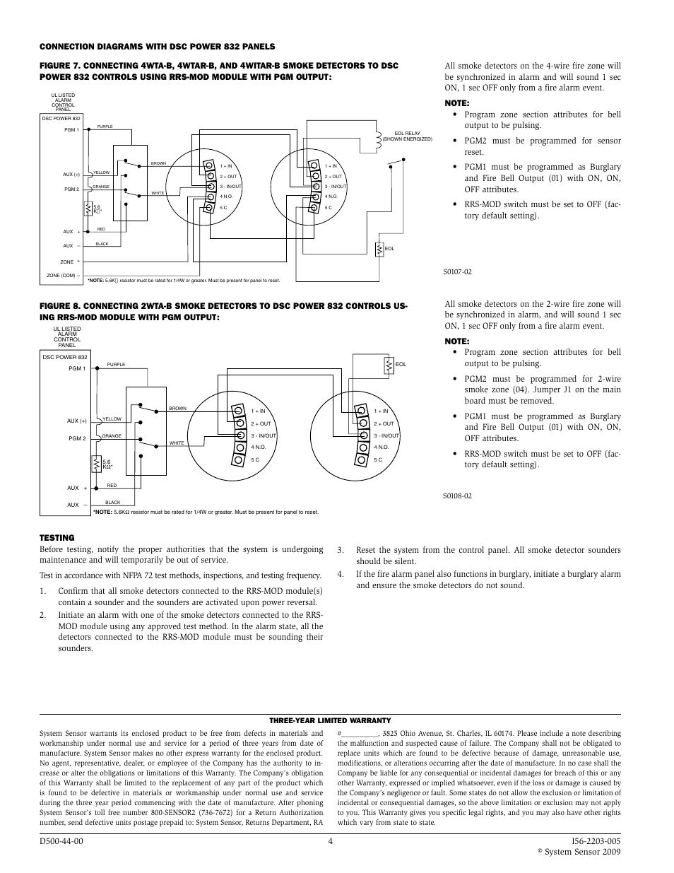 System Sensor RRS-MOD User Manual | Page 4 / 4