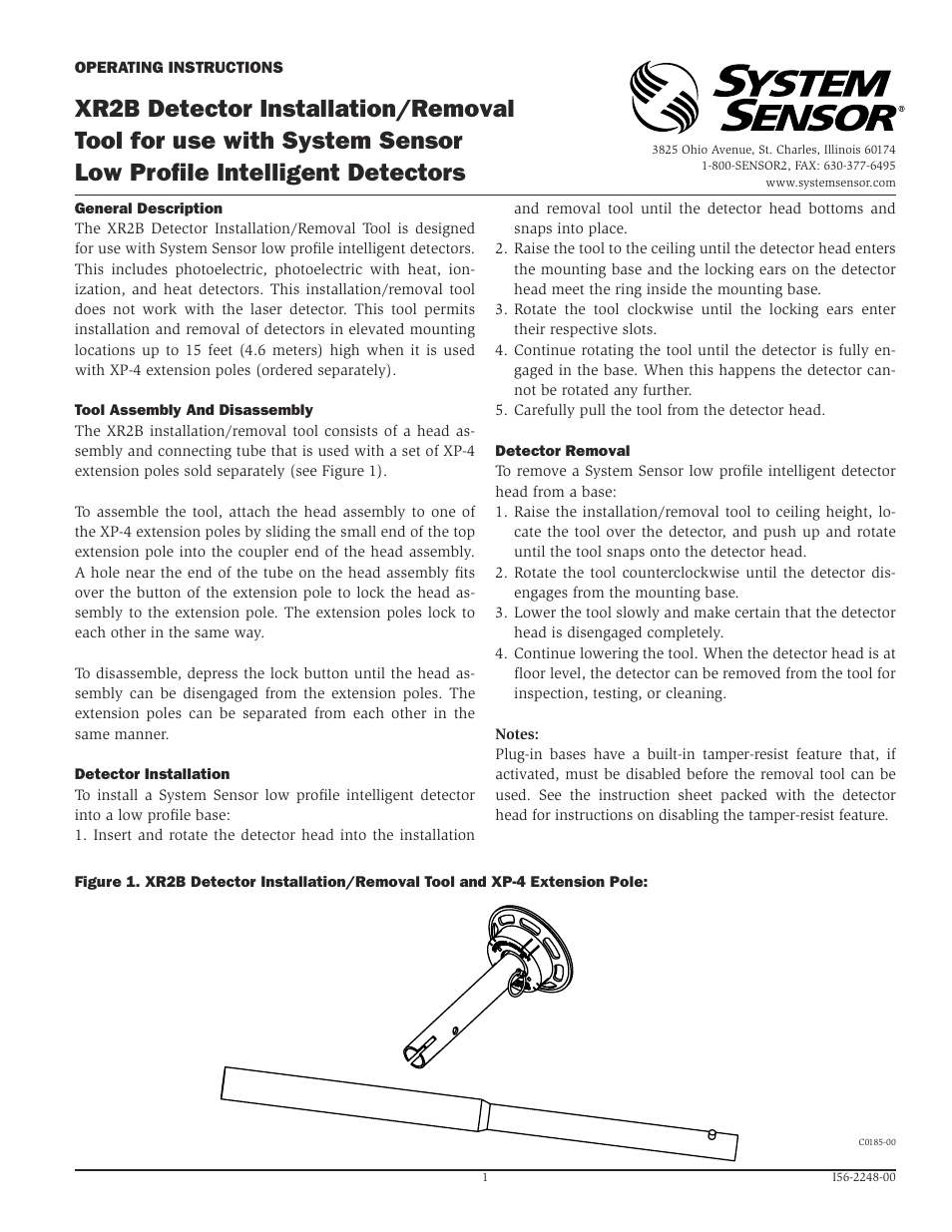 System Sensor XR2B User Manual | 2 pages