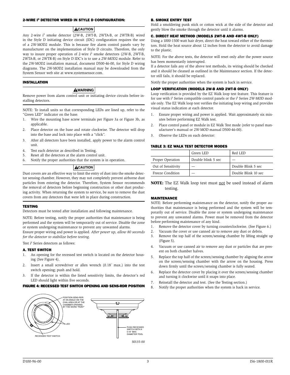 System Sensor i3 Series Smoke Detectors User Manual | Page 3 / 4