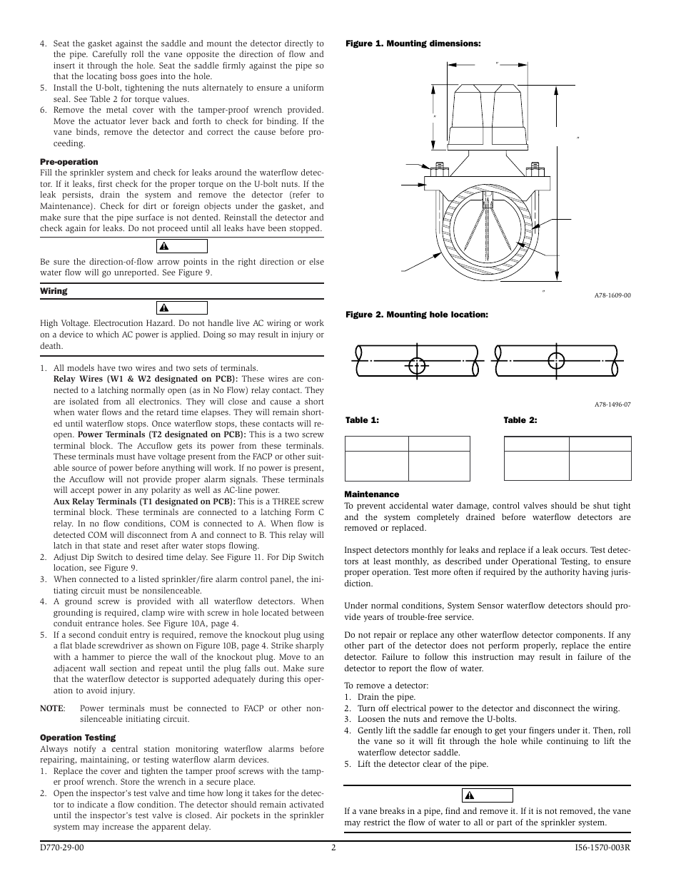 System Sensor AFD Models User Manual | Page 2 / 4