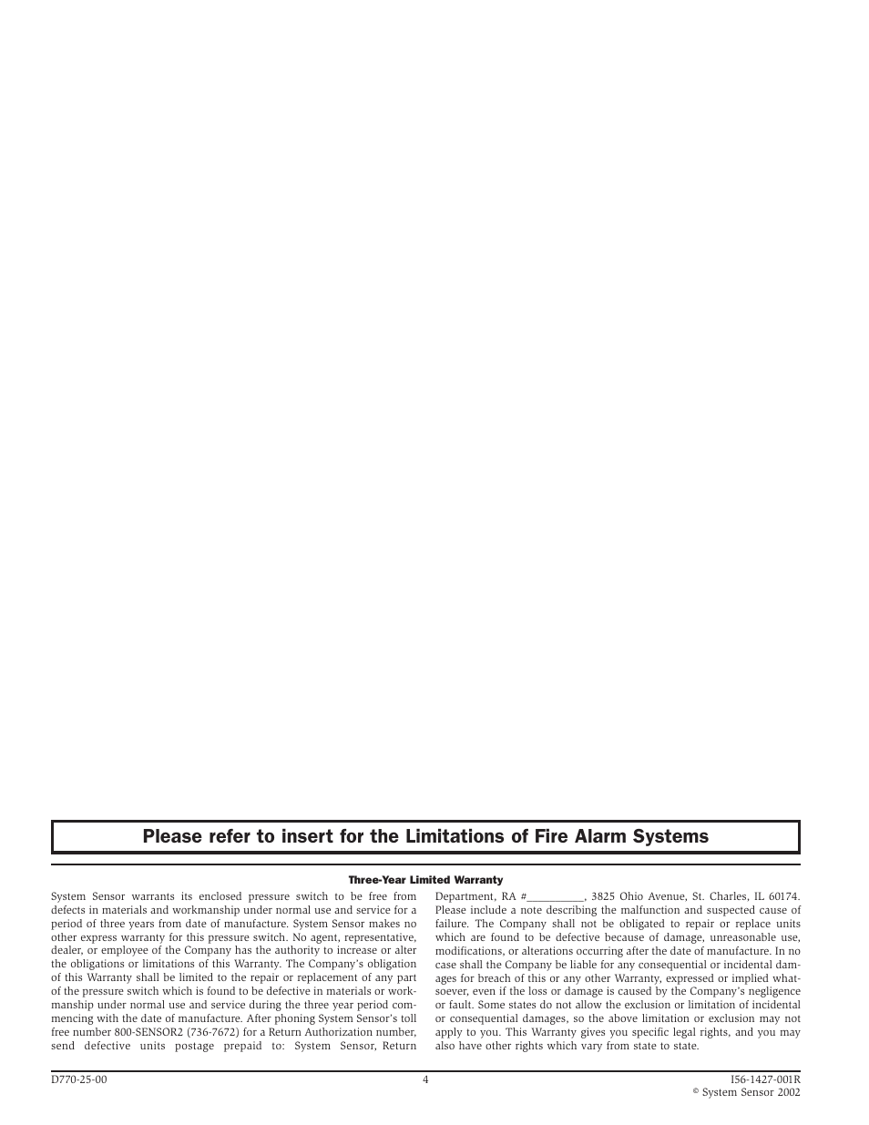 System Sensor EPS10EXP User Manual | Page 4 / 4