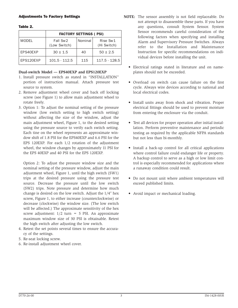 System Sensor EPS40EXP and EPS120EXP User Manual | Page 3 / 4