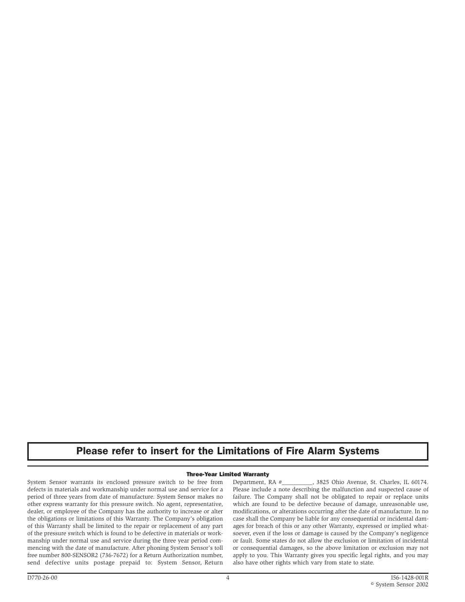 System Sensor EPS40EXP and EPS120EXP User Manual | Page 4 / 4