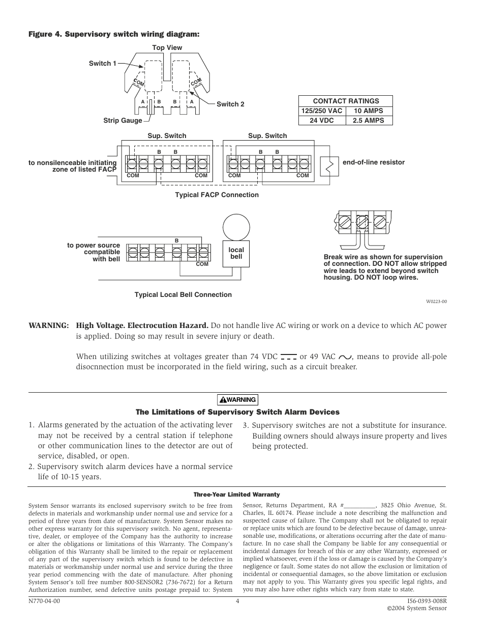 System Sensor OSY2 User Manual | Page 4 / 4