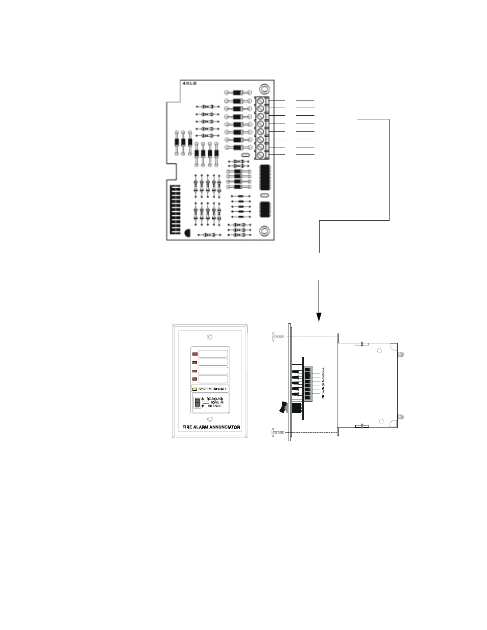Led interface module - 4xlm (notifier), Figure 12 led interface module - 4xlm | System Sensor PDRP-1002 User Manual | Page 25 / 44