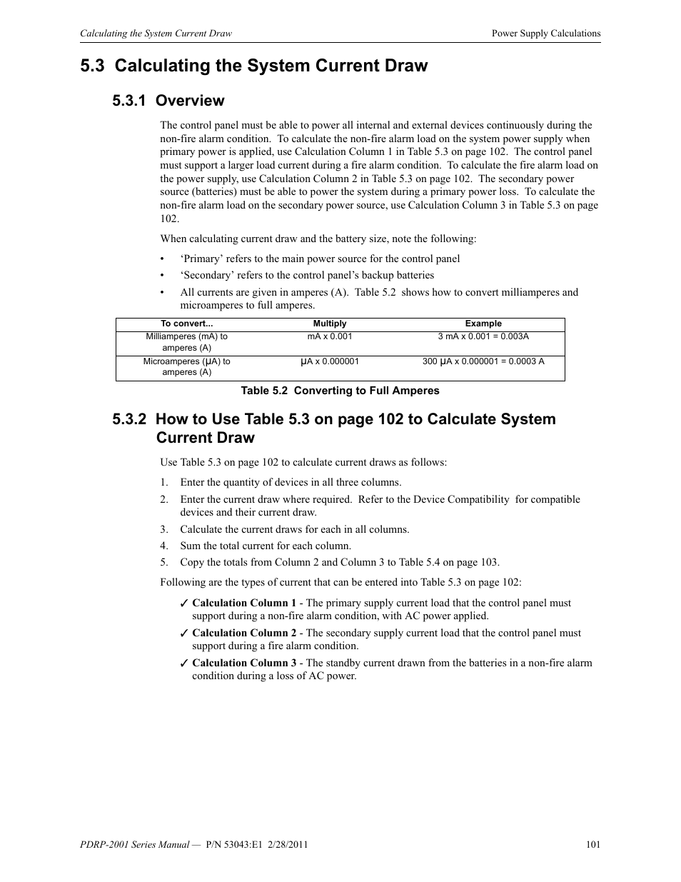 3 calculating the system current draw, 1 overview, Calculating the system current draw | System Sensor PDRP-2001 User Manual | Page 101 / 148